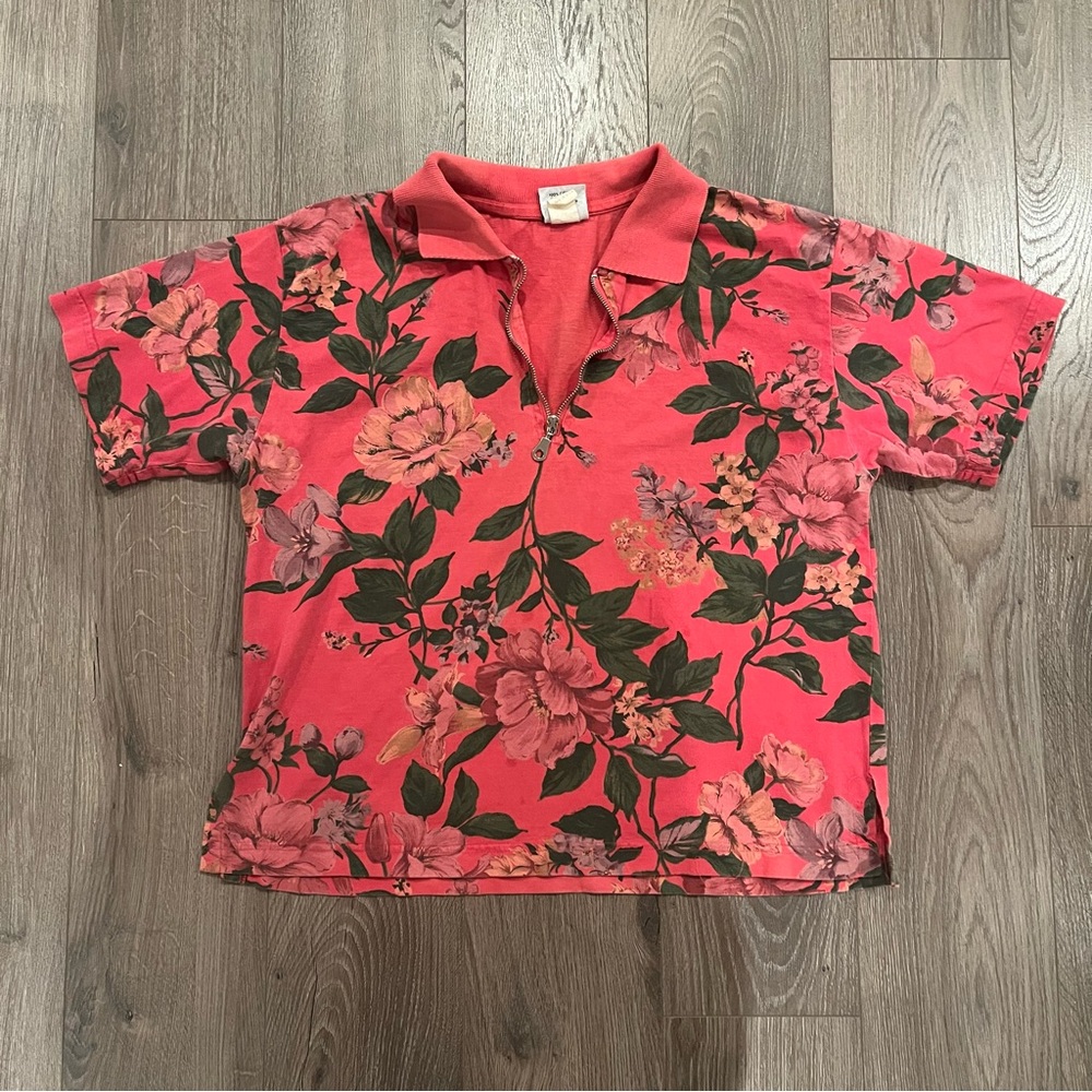 Vintage tropical Hawaiian print super soft 100% cotton tee